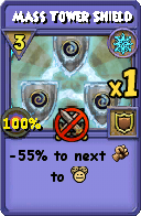 Wizard101 Ice spell card: Mass Tower Shield, Spell ID 922