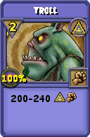 Wizard101 Myth spell card: Troll, Spell ID 300