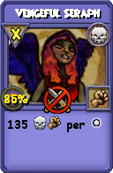 Wizard101 Death spell card: Vengeful Seraph, Spell ID 456