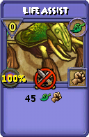 Wizard101 Life spell card: Life Assist, Spell ID 802