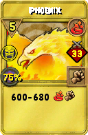 Wizard101 Fire spell card: Phoenix, Spell ID 339