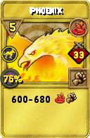 Wizard101 Fire spell card: Phoenix, Spell ID 473