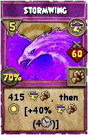 Wizard101 Storm spell card: Stormwing, Spell ID 134