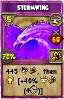 Wizard101 Storm spell card: Stormwing, Spell ID 136