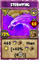 Wizard101 Storm spell card: Stormwing, Spell ID 137