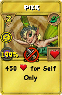 Wizard101 Life spell card: Pixie, Spell ID 715