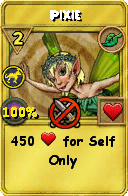 Wizard101 Life spell card: Pixie, Spell ID 699