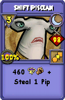 Wizard101 Moon spell card: Shift Piscean, Spell ID 235