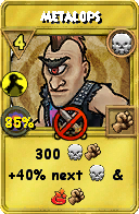 Wizard101 Death spell card: Metalops, Spell ID 604