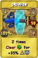 Wizard101 Myth spell card: Delusion, Spell ID 195