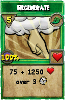 Wizard101 Life spell card: Regenerate, Spell ID 432
