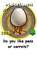 Wizard101 School 16 spell card: Peas or carrots, Spell ID 28