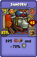 Wizard101 Balance spell card: Samoorai, Spell ID 230
