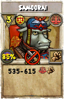 Wizard101 Balance spell card: Samoorai, Spell ID 185