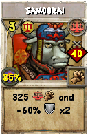 Wizard101 Balance spell card: Samoorai, Spell ID 211