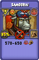 Wizard101 Balance spell card: Samoorai, Spell ID 186
