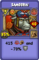 Wizard101 Balance spell card: Samoorai, Spell ID 232