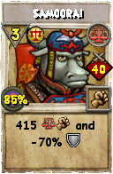 Wizard101 Balance spell card: Samoorai, Spell ID 232