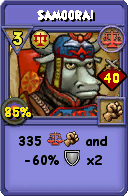 Wizard101 Balance spell card: Samoorai, Spell ID 212