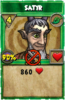 Wizard101 Life spell card: Satyr, Spell ID 752