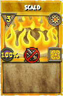 Wizard101 Sun spell card: Scald, Spell ID 121
