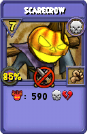 Wizard101 Death spell card: Scarecrow, Spell ID 360