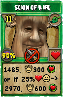 Wizard101 Life spell card: Scion of Life, Spell ID 448