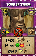 Wizard101 Storm spell card: Scion of Storm, Spell ID 923