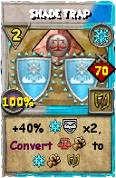 Wizard101 Ice spell card: Shade Trap, Spell ID 618