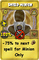 Wizard101 Myth spell card: Shield Minion, Spell ID 566