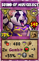 Wizard101 Storm spell card: Sound of Musicology, Spell ID 500