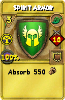 Wizard101 Life spell card: Spirit Armor, Spell ID 824