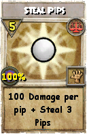 Wizard101 Balance spell card: Steal Pips, Spell ID 701