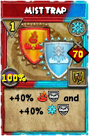 Wizard101 Ice spell card: Mist Trap, Spell ID 714