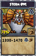 Wizard101 Shadow spell card: Storm Owl, Spell ID 262