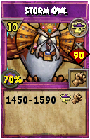 Wizard101 Storm spell card: Storm Owl, Spell ID 146