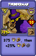 Wizard101 Storm spell card: Thunderman, Spell ID 957