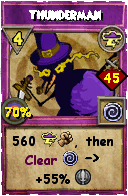 Wizard101 Storm spell card: Thunderman, Spell ID 958