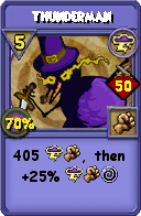 Wizard101 Storm spell card: Thunderman, Spell ID 961