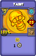 Wizard101 Ice spell card: Taunt, Spell ID 875