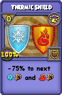 Wizard101 Storm spell card: Thermic Shield, Spell ID 846