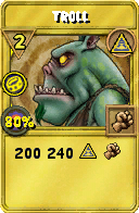 Wizard101 Myth spell card: Troll, Spell ID 606