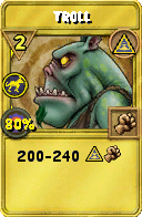 Wizard101 Myth spell card: Troll, Spell ID 587