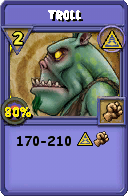 Wizard101 Myth spell card: Troll, Spell ID 703