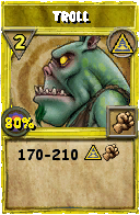 Wizard101 Myth spell card: Troll, Spell ID 703