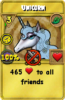 Wizard101 Life spell card: Unicorn, Spell ID 543