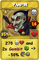 Wizard101 Death spell card: Vampire, Spell ID 516