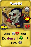 Wizard101 Death spell card: Vampire, Spell ID 517