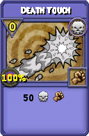Wizard101 Death spell card: Death Touch, Spell ID 411
