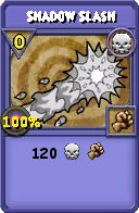 Wizard101 Death spell card: Shadow Slash, Spell ID 507